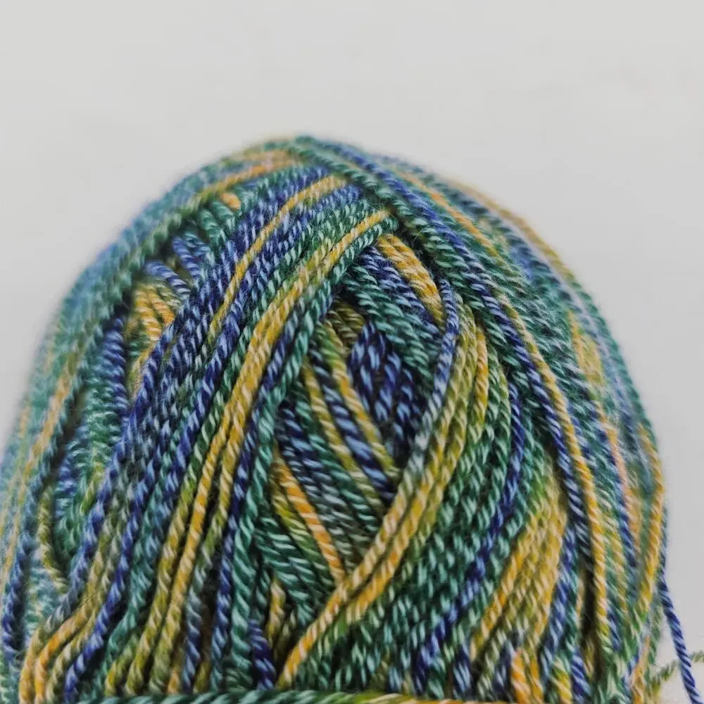 Plymouth Italian Collection Sockatta Yarn 21 306 Blue Green Yellow Cotton Wool